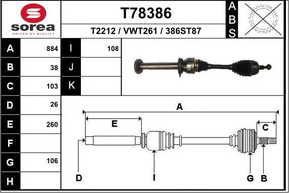 EAI T78386 - Arbre de transmission cwaw.fr