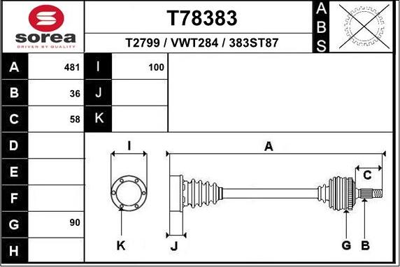 EAI T78383 - Arbre de transmission cwaw.fr