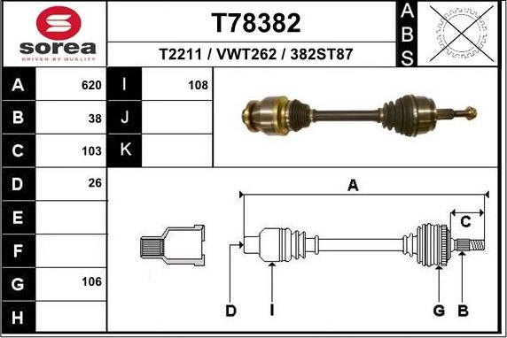 EAI T78382 - Arbre de transmission cwaw.fr