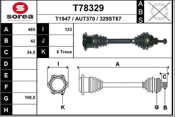 EAI T78329 - Arbre de transmission cwaw.fr