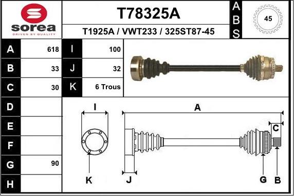 EAI T78325A - Arbre de transmission cwaw.fr