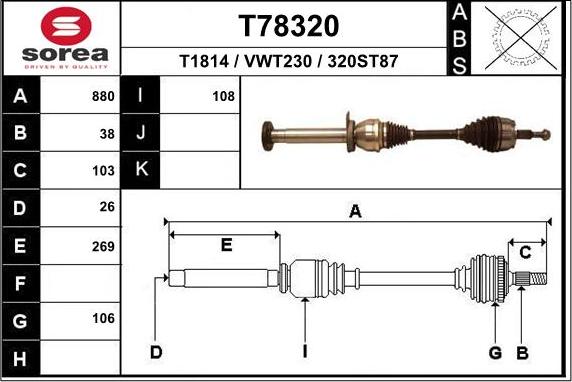 EAI T78320 - Arbre de transmission cwaw.fr