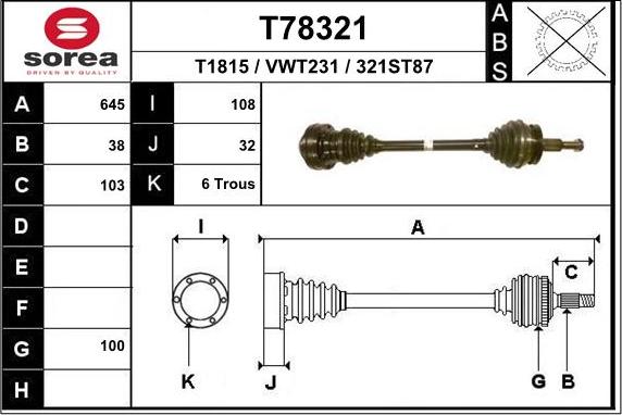 EAI T78321 - Arbre de transmission cwaw.fr