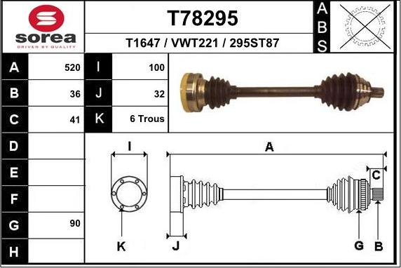 EAI T78295 - Arbre de transmission cwaw.fr