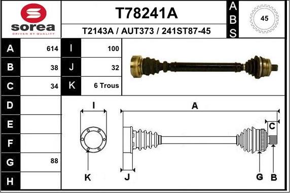 EAI T78241A - Arbre de transmission cwaw.fr