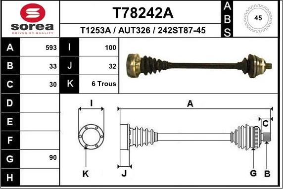 EAI T78242A - Arbre de transmission cwaw.fr