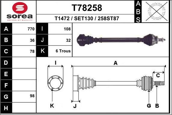 EAI T78258 - Arbre de transmission cwaw.fr