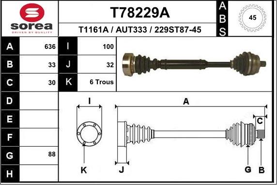 EAI T78229A - Arbre de transmission cwaw.fr