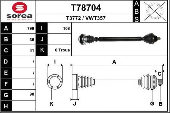 EAI T78704 - Arbre de transmission cwaw.fr