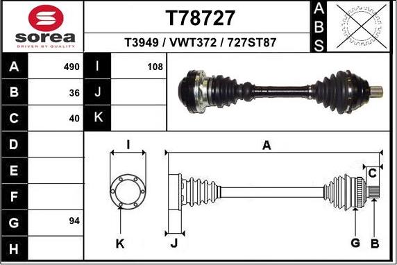 EAI T78727 - Arbre de transmission cwaw.fr