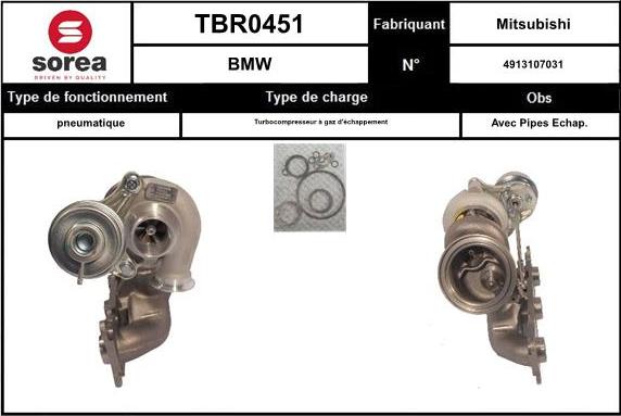 EAI TBR0451 - Turbocompresseur, suralimentation cwaw.fr