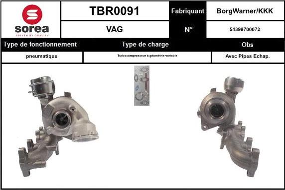 EAI TBR0091 - Turbocompresseur, suralimentation cwaw.fr