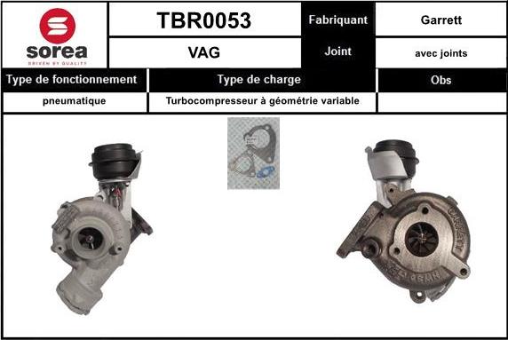 EAI TBR0053 - Turbocompresseur, suralimentation cwaw.fr