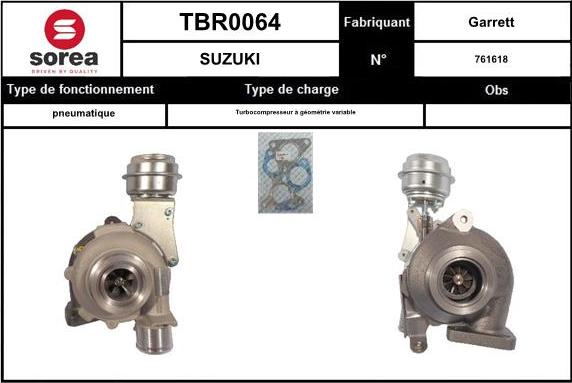 EAI TBR0064 - Turbocompresseur, suralimentation cwaw.fr