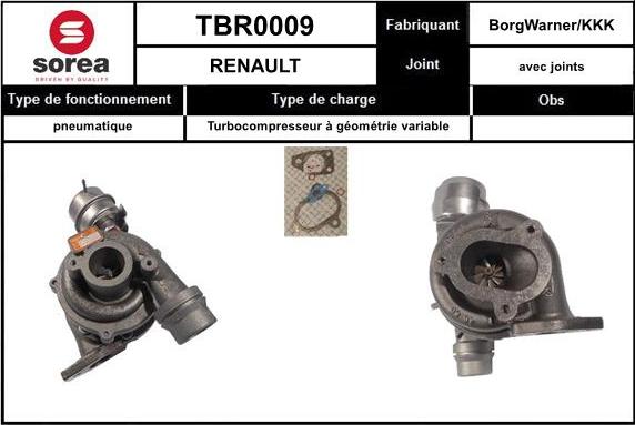 EAI TBR0009 - Turbocompresseur, suralimentation cwaw.fr