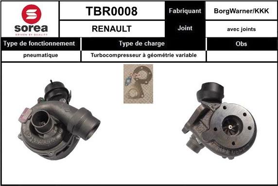 EAI TBR0008 - Turbocompresseur, suralimentation cwaw.fr