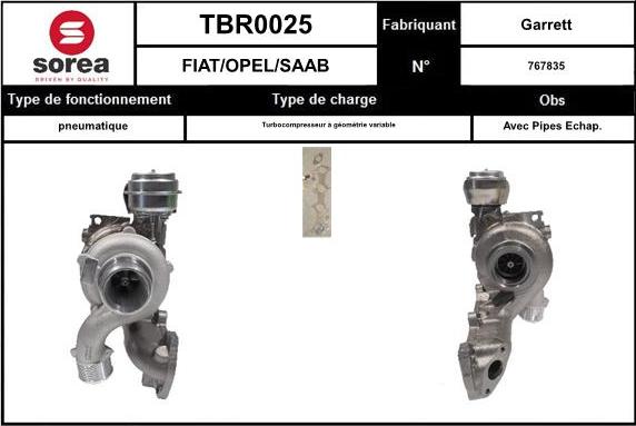 EAI TBR0025 - Turbocompresseur, suralimentation cwaw.fr