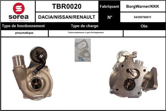 EAI TBR0020 - Turbocompresseur, suralimentation cwaw.fr