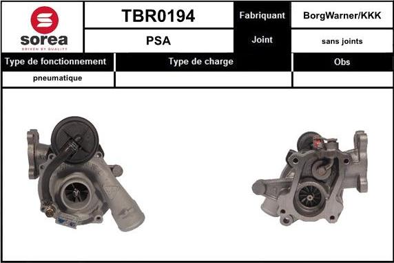 EAI TBR0194 - Turbocompresseur, suralimentation cwaw.fr