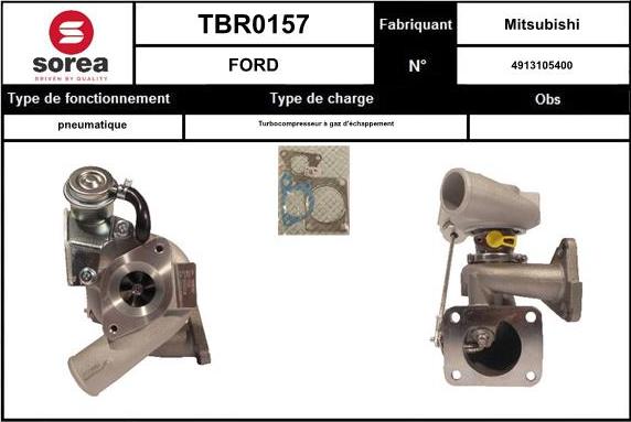 EAI TBR0157 - Turbocompresseur, suralimentation cwaw.fr