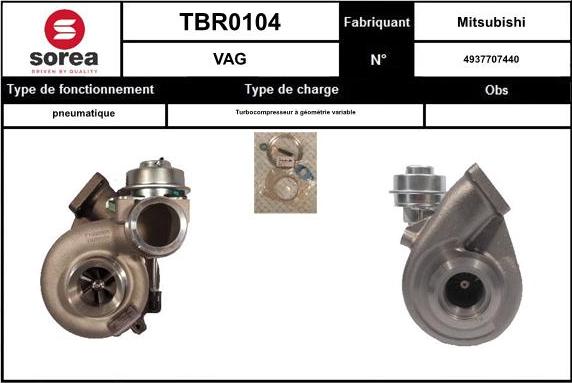 EAI TBR0104 - Turbocompresseur, suralimentation cwaw.fr