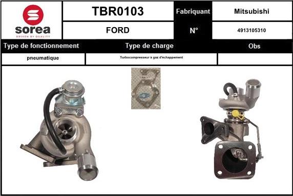 EAI TBR0103 - Turbocompresseur, suralimentation cwaw.fr