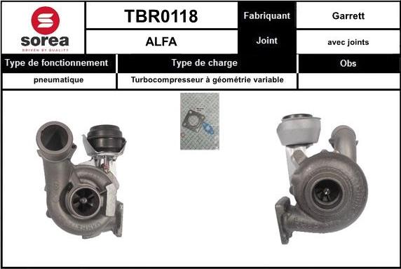 EAI TBR0118 - Turbocompresseur, suralimentation cwaw.fr