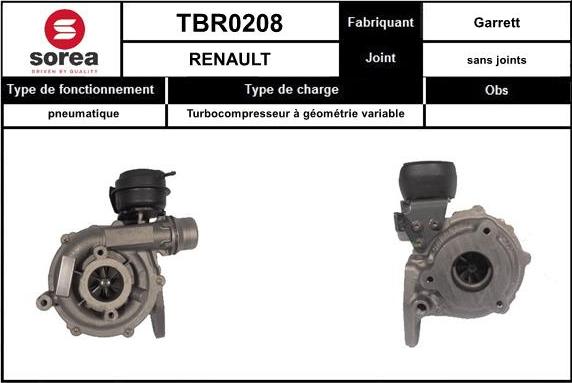 EAI TBR0208 - Turbocompresseur, suralimentation cwaw.fr