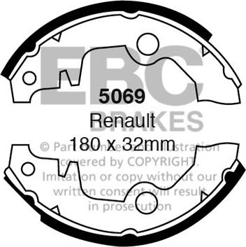 EBC Brakes 5069 - Jeu de mâchoires de frein cwaw.fr