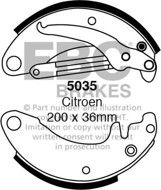 EBC Brakes 5035 - Jeu de mâchoires de frein cwaw.fr