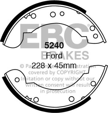 EBC Brakes 5240 - Jeu de mâchoires de frein cwaw.fr