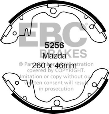 EBC Brakes 5256 - Jeu de mâchoires de frein cwaw.fr