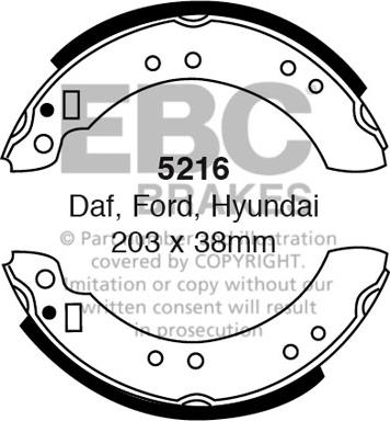 EBC Brakes 5216 - Jeu de mâchoires de frein cwaw.fr