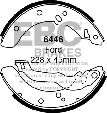 EBC Brakes 6446 - Jeu de mâchoires de frein cwaw.fr