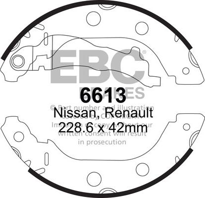 EBC Brakes 6613 - Jeu de mâchoires de frein cwaw.fr