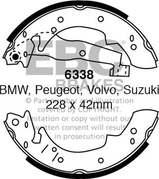 EBC Brakes 6338 - Jeu de mâchoires de frein cwaw.fr