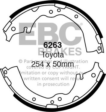 EBC Brakes 6263 - Jeu de mâchoires de frein cwaw.fr