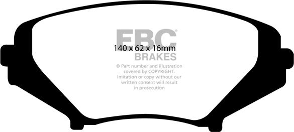 EBC Brakes DP41665R - Kit de plaquettes de frein, frein à disque cwaw.fr