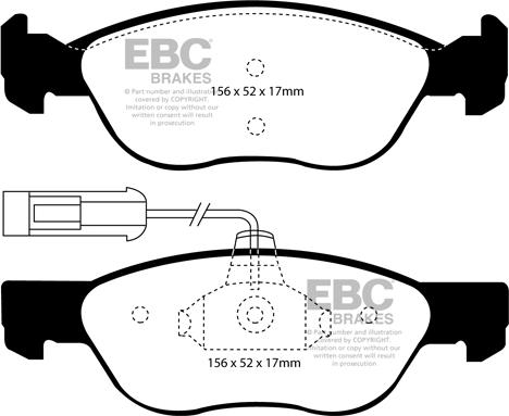 EBC Brakes DP41060R - Kit de plaquettes de frein, frein à disque cwaw.fr