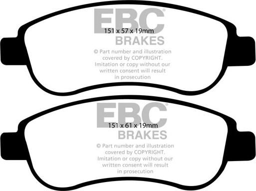 EBC Brakes DP1951 - Kit de plaquettes de frein, frein à disque cwaw.fr