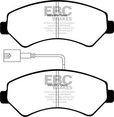 EBC Brakes DP1969 - Kit de plaquettes de frein, frein à disque cwaw.fr