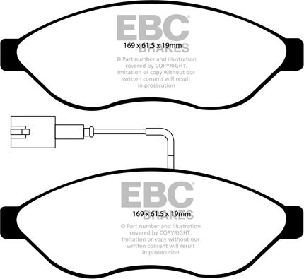 EBC Brakes DP1968 - Kit de plaquettes de frein, frein à disque cwaw.fr