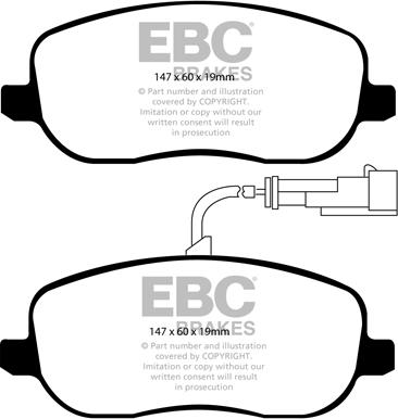 EBC Brakes DP1906 - Kit de plaquettes de frein, frein à disque cwaw.fr