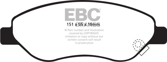 EBC Brakes DP1981 - Kit de plaquettes de frein, frein à disque cwaw.fr