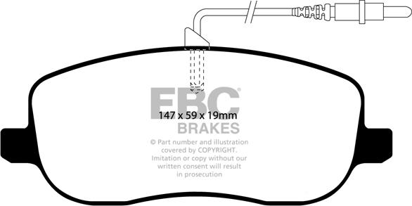 EBC Brakes DP1466 - Kit de plaquettes de frein, frein à disque cwaw.fr