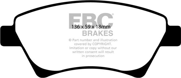 EBC Brakes DP1468 - Kit de plaquettes de frein, frein à disque cwaw.fr