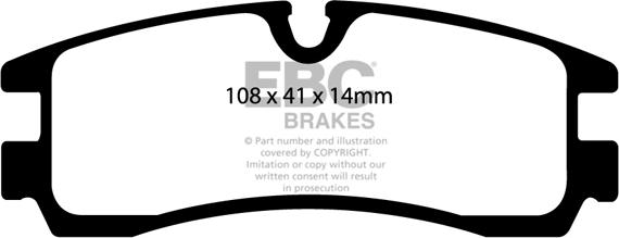 EBC Brakes DP1621/2 - Kit de plaquettes de frein, frein à disque cwaw.fr