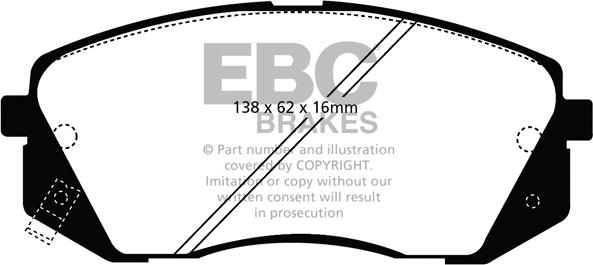 EBC Brakes DP1809 - Kit de plaquettes de frein, frein à disque cwaw.fr