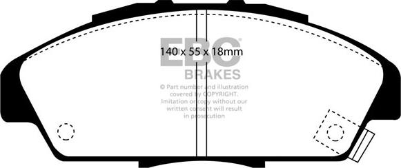 EBC Brakes DP818 - Kit de plaquettes de frein, frein à disque cwaw.fr