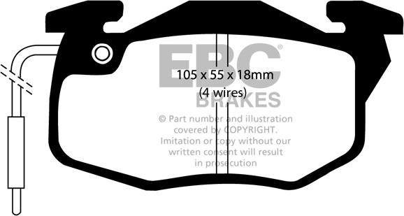 EBC Brakes DP2545/4 - Kit de plaquettes de frein, frein à disque cwaw.fr